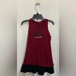 South Carolina Gamecocks - Garnet Kids Dress with Black Bottom Ruffles